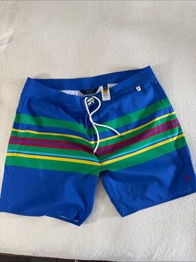 Polo by Ralph Lauren Blue Multicolor Striped Men’s Swim Shorts